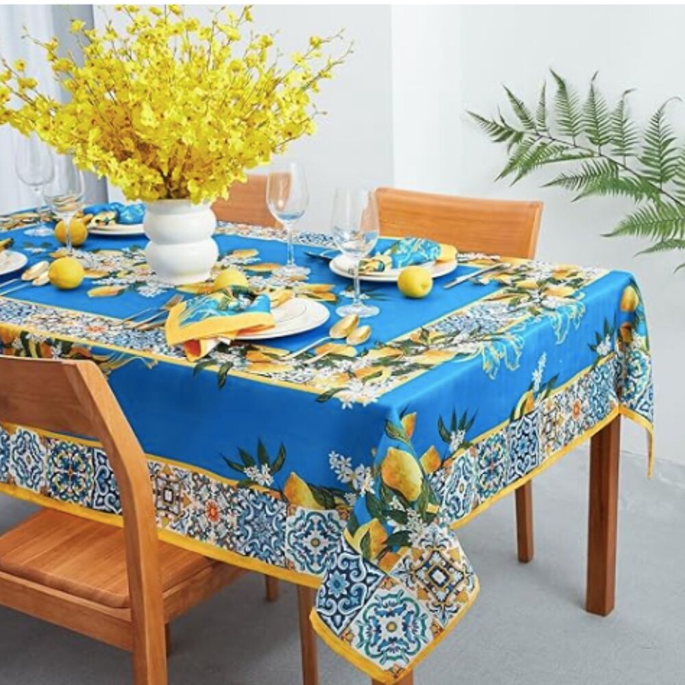 YiHomer Provence Blue Lemon Mediterranean Tile Tabletop for Spring Summer - Picture 4 of 5